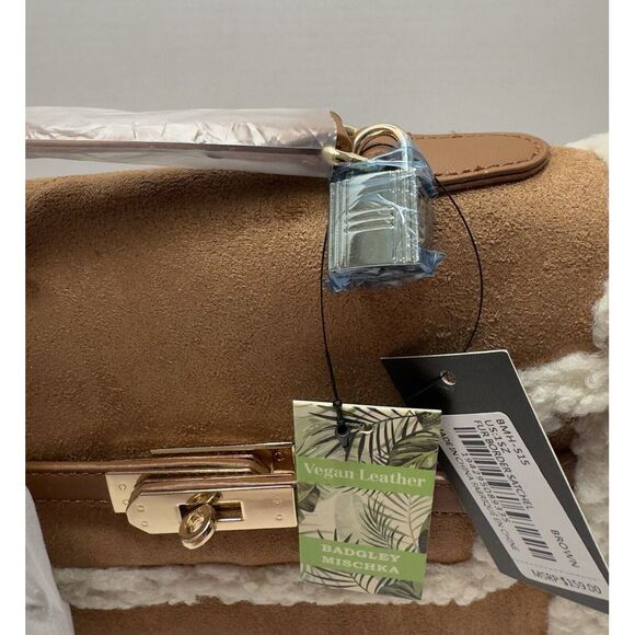 Badgley Mischka Fur‎ Border Satchel Bag NWT - Picture 2 of 9